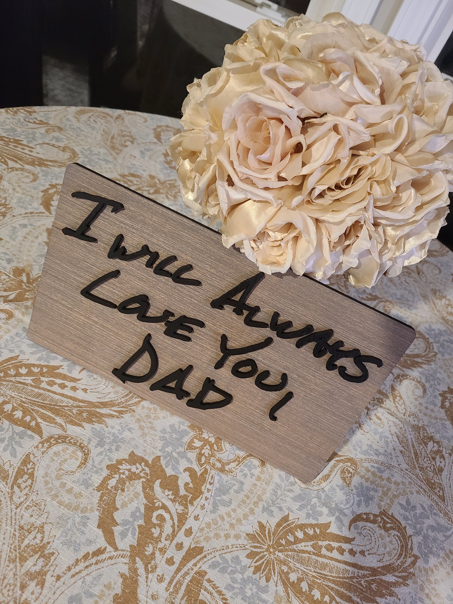 Raised Handwriting Sign - Create A Sign Using Your Loved One's Handwriting - Memorial - 3D Text