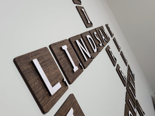 4 to 8 Inch 3D Scrabble Wall Tile Letters