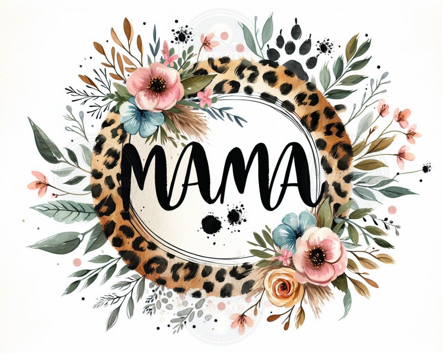 Mama Bundle of 8 - PNG Digital Download - Leopard - Floral - Sublimation