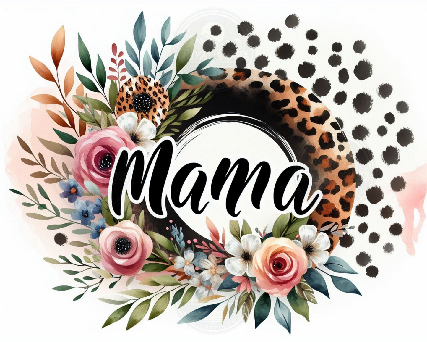 Mama Bundle of 8 - PNG Digital Download - Leopard - Floral - Sublimation
