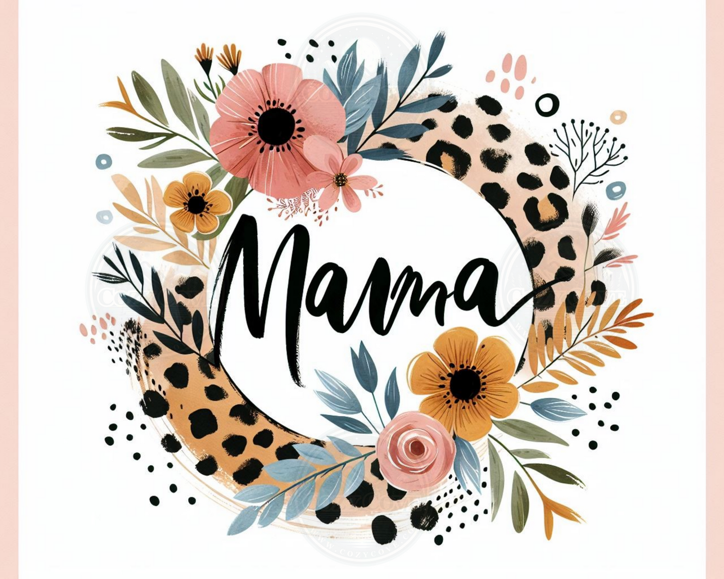 Mama Bundle of 8 - PNG Digital Download - Leopard - Floral - Sublimation