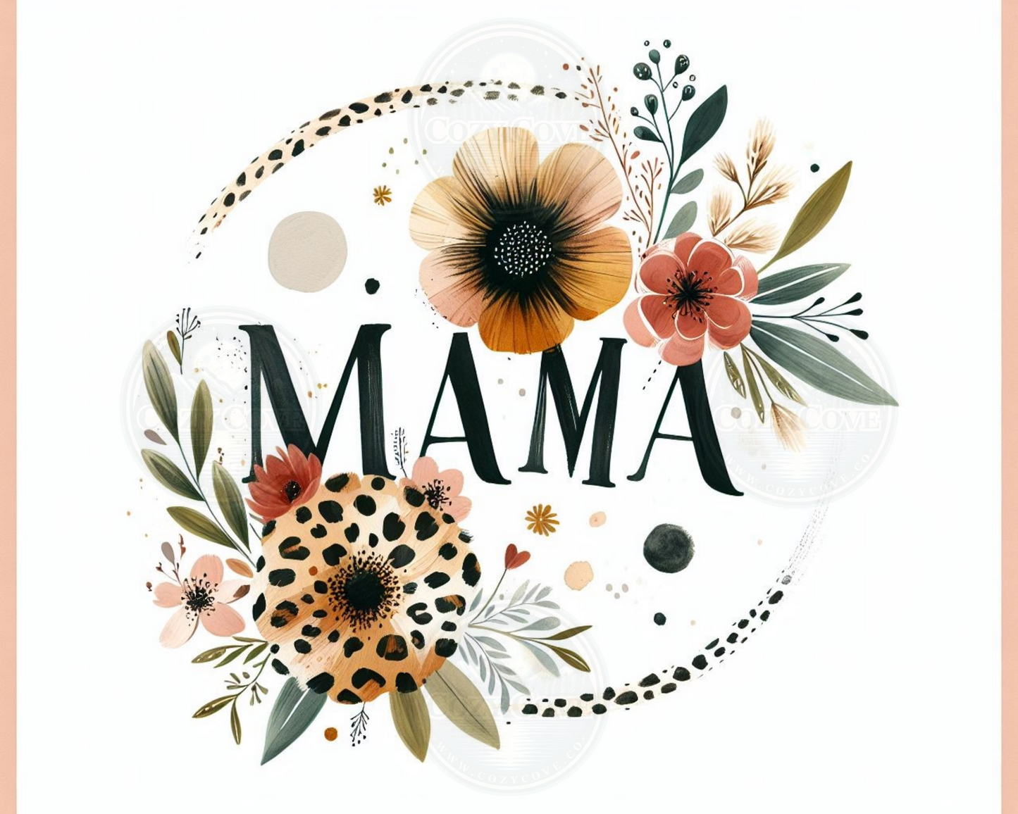 Mama Bundle of 8 - PNG Digital Download - Leopard - Floral - Sublimation