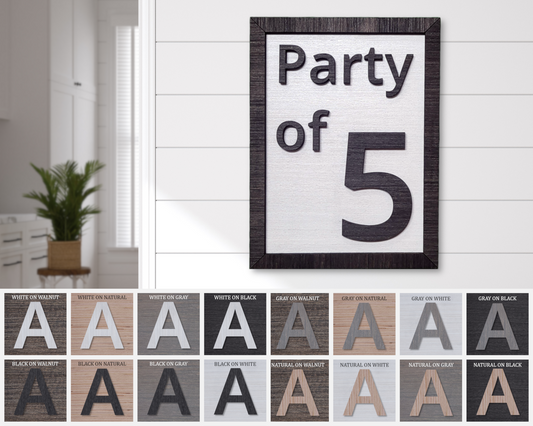 Party of Sign - 3D Letters - Wall Decor - Wood - Framed