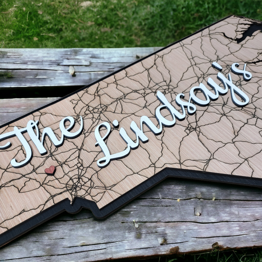 Any State - Family Name State Sign Wall Decor