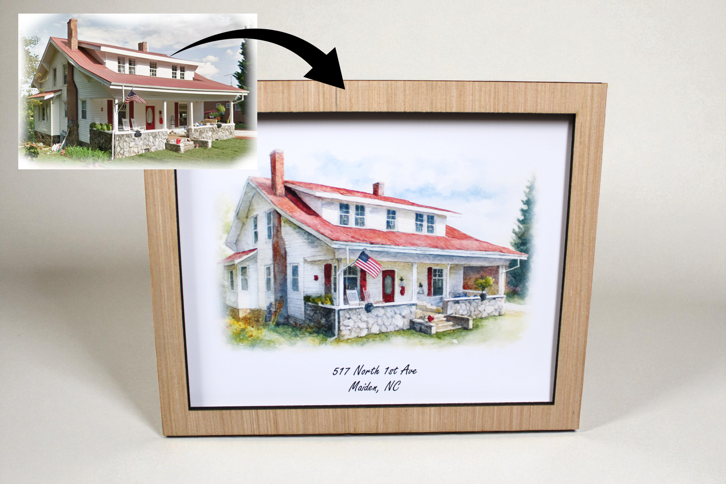 Personalized Watercolor Home Painting